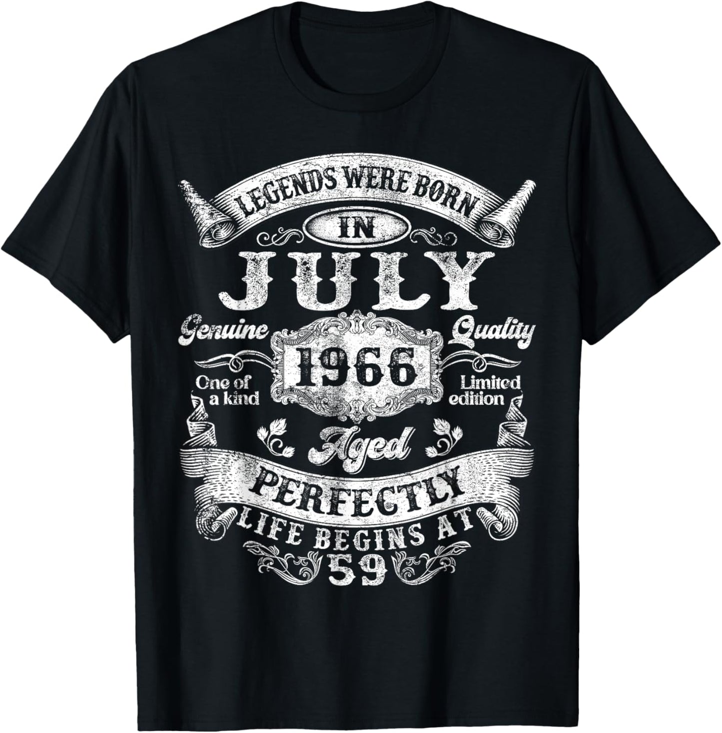 Legend Were Born in July 1966 Vintage 59th Birthday Men Dad T-Shirt