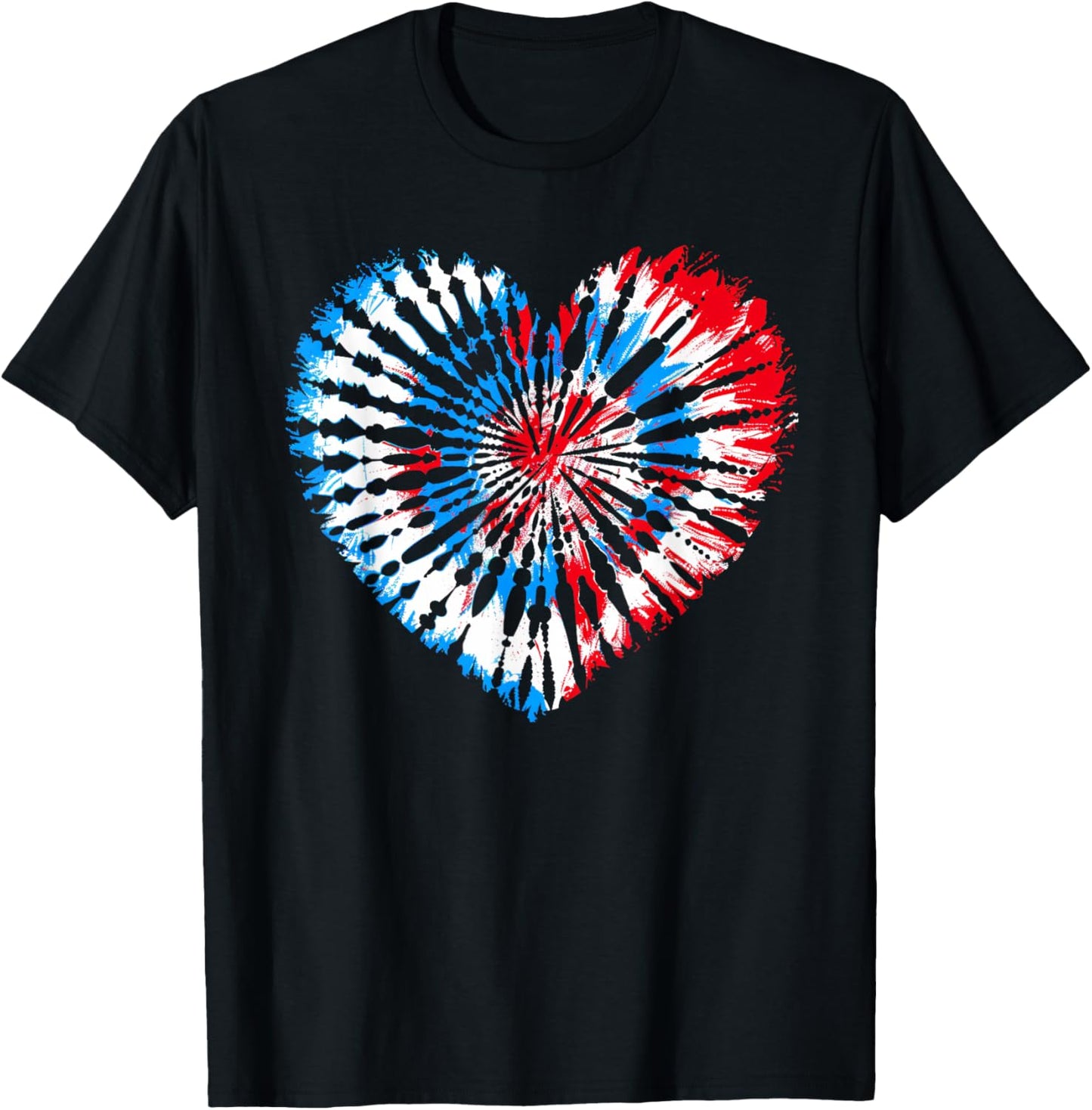 4th July Heart Tie Dye American USA Flag Boys Girls T-Shirt