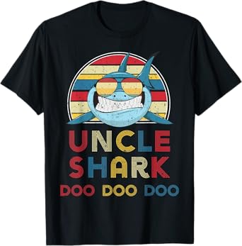 Retro Vintage Uncle Shark Tshirt gift for Father Men Dad T-Shirt