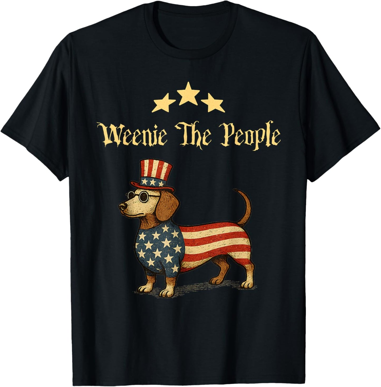 Vintage Weenie the People - Funny Dachshund 4th of July T-Shirt