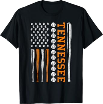 Retro Tennessee Softball Flag for Men Women Kids T-Shirt