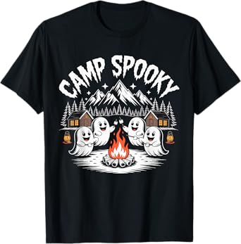 Camp Spooky Halloween Camping Hiking Men Women Kids T-Shirt