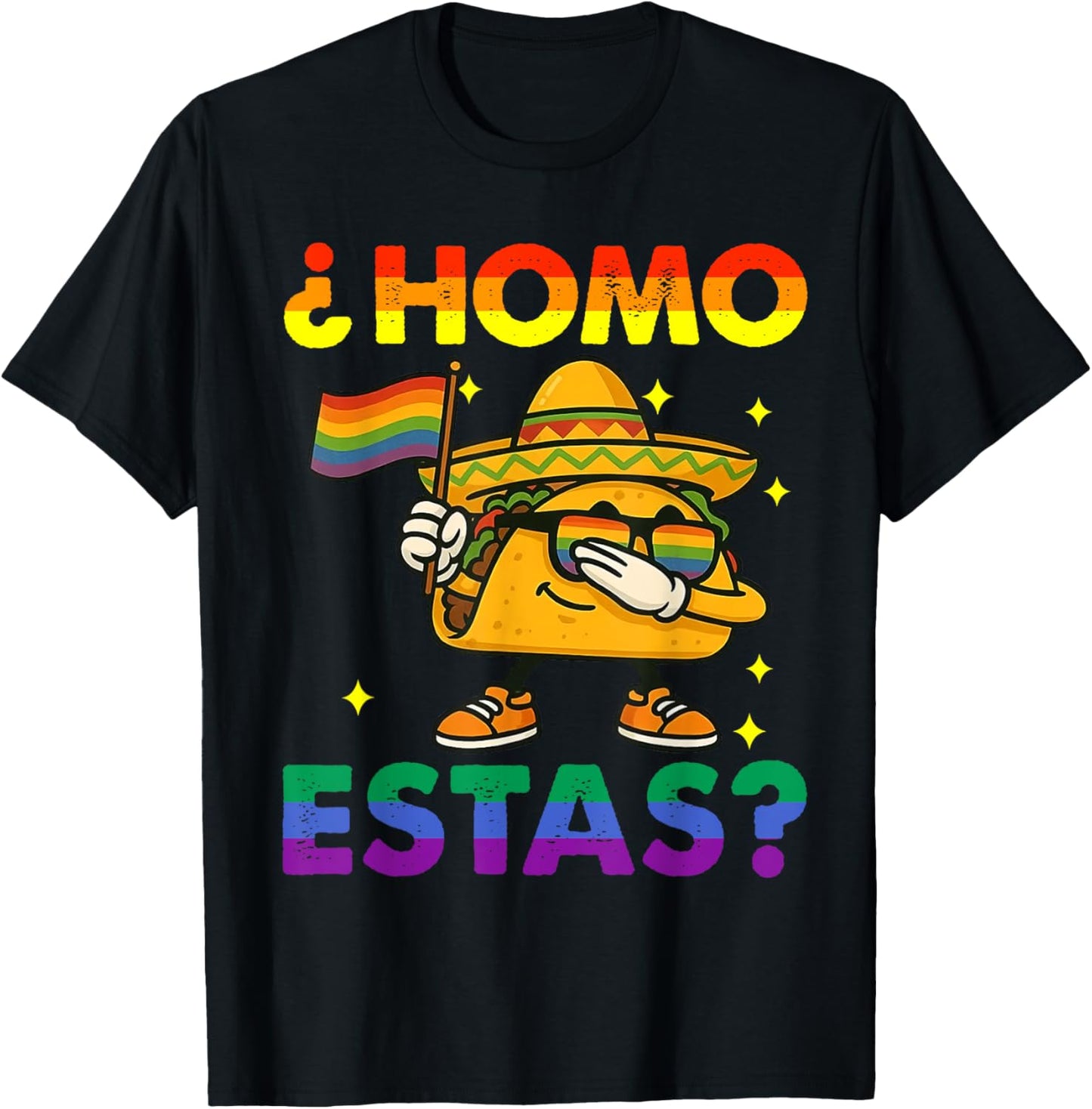 Homo Estas Spanish Mexican Funny Gay Pride Ally LGBTQ Month T-Shirt