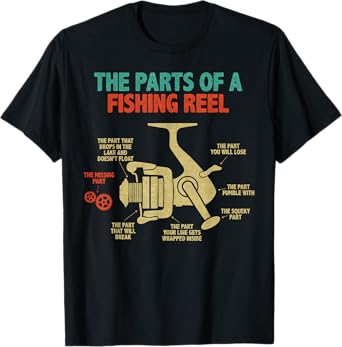 The Parts Of A Fishing Reel - Funny Fishing Fisherman Humor T-Shirt