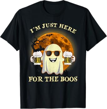 I'm Just Here For The Boos Ghost Beer Halloween Costume T-Shirt