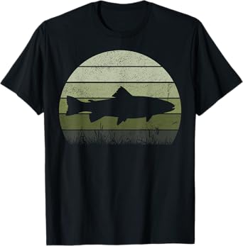 Trout Fishing Graphic Men Fisherman Outdoor Nature Mens Fish T-Shirt