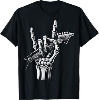 Rock On Skeleton Hand cool Rock Symbol Design T-Shirt