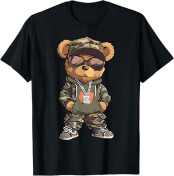 Hip Hop Music Teddy Sunglasses T-Shirt