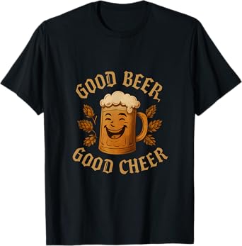 Good Beer Good Cheer Gothic Beer Mug Party Design T-Shirt