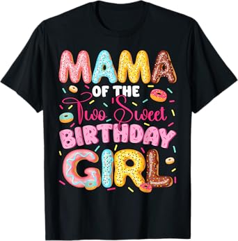 Mama Of The Two Sweet 2Nd Birthday Girl Donut Lover T-Shirt