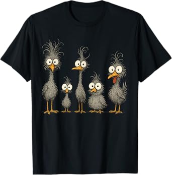 Funny Crazy Chicken Family Cartoon Cute Colorful Chicken Art T-Shirt