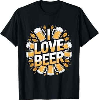 I Love Beer Mugs Hops Celebration T-Shirt