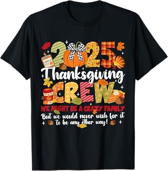 Family Thanksgiving 2025 Thanksgiving Crew Turkey Matching T-Shirt