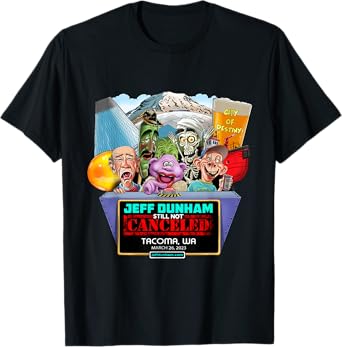 Jeff Dunham Tacoma 2023 Black T-Shirt - Classic Fit, Cotton, Short Sleeve