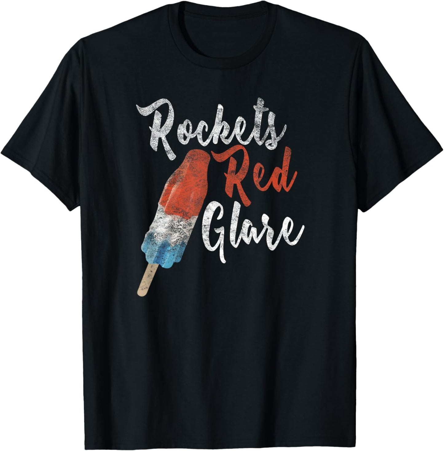 Fourth of July Rockets Red Glare Red White and Blue Popsicle T-Shirt