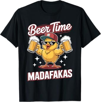 Funny Bachelor Spring Break Party Outfit Beer Time Madafakas T-Shirt