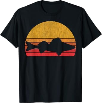 Walleye Fishing Retro Walleye Sauger Fisherman T-Shirt