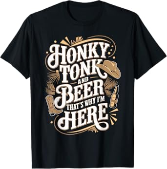 Honky Tonk Beer Western Farm Musician Honky Tonk T-Shirt