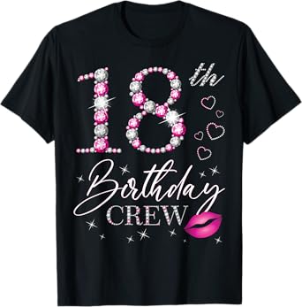 18th Birthday Crew 18th Birthday Squad 18 Years Old Bday T-Shirt