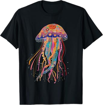Jellyfish Flowers Colourful Flowers Ocean Animal Diving T-Shirt