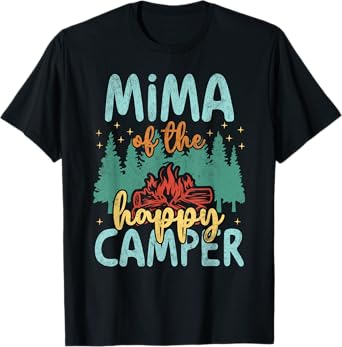 Mima of Happy Camper 1st Birthday Party Retro Mima T-Shirt