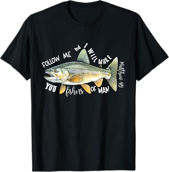 Retro Follow Me And I Will make You Fishers Of Man Christian T-Shirt