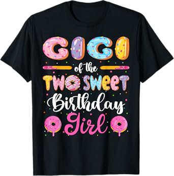 Gigi Of The Two Sweet Birthday Girl Donut 2Nd Birthday T-Shirt