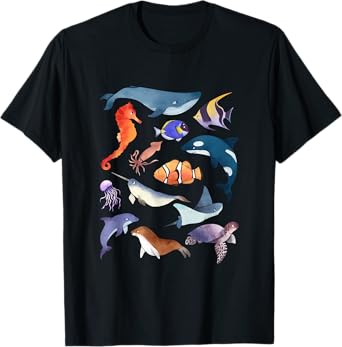 Sea Animals Shirt Funny Ocean Marine Creatures Gifts TShirt T-Shirt