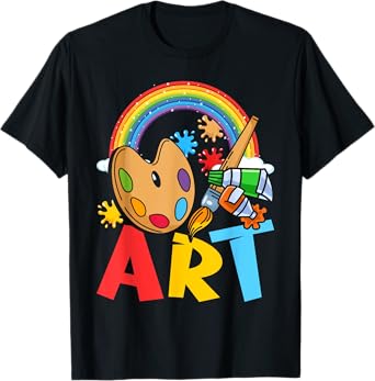 I Love Art Artist Painter Colorful Painting Kids Girls T-Shirt