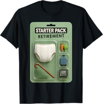 Starter Pack Retirement Diaper and Cane For Men And Women T-Shirt