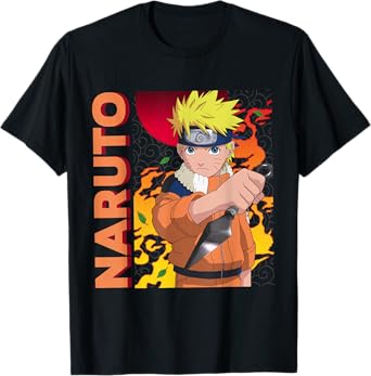 Naruto Main Character On Elemental Background T-Shirt