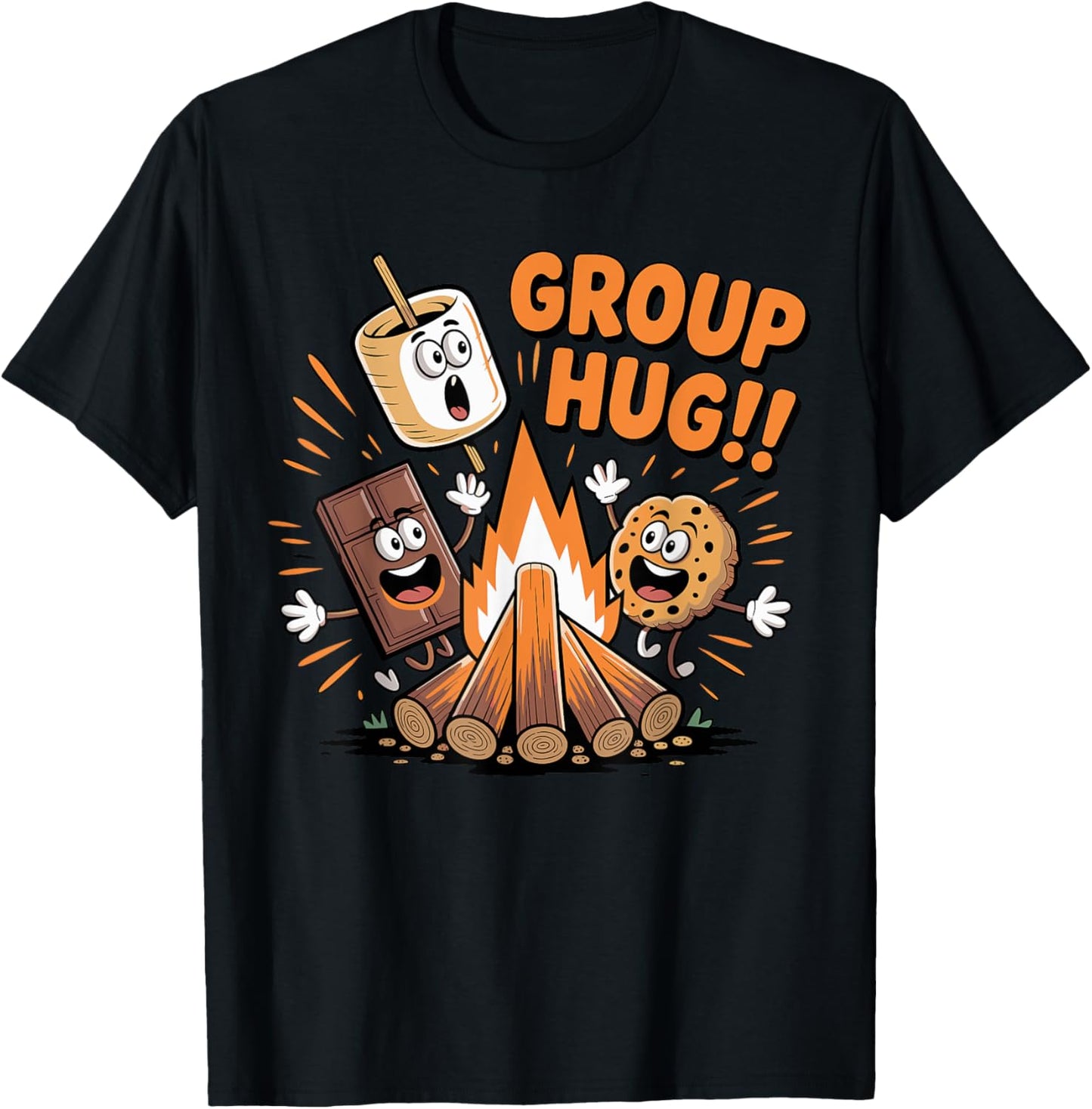 Group Hug Marshmallow Campfire Snack Funny Camping T-Shirt