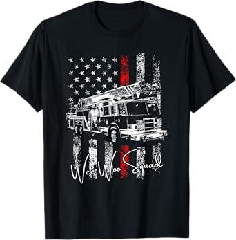 wee woo squad fire truck firefighter funny fireman T-Shirt