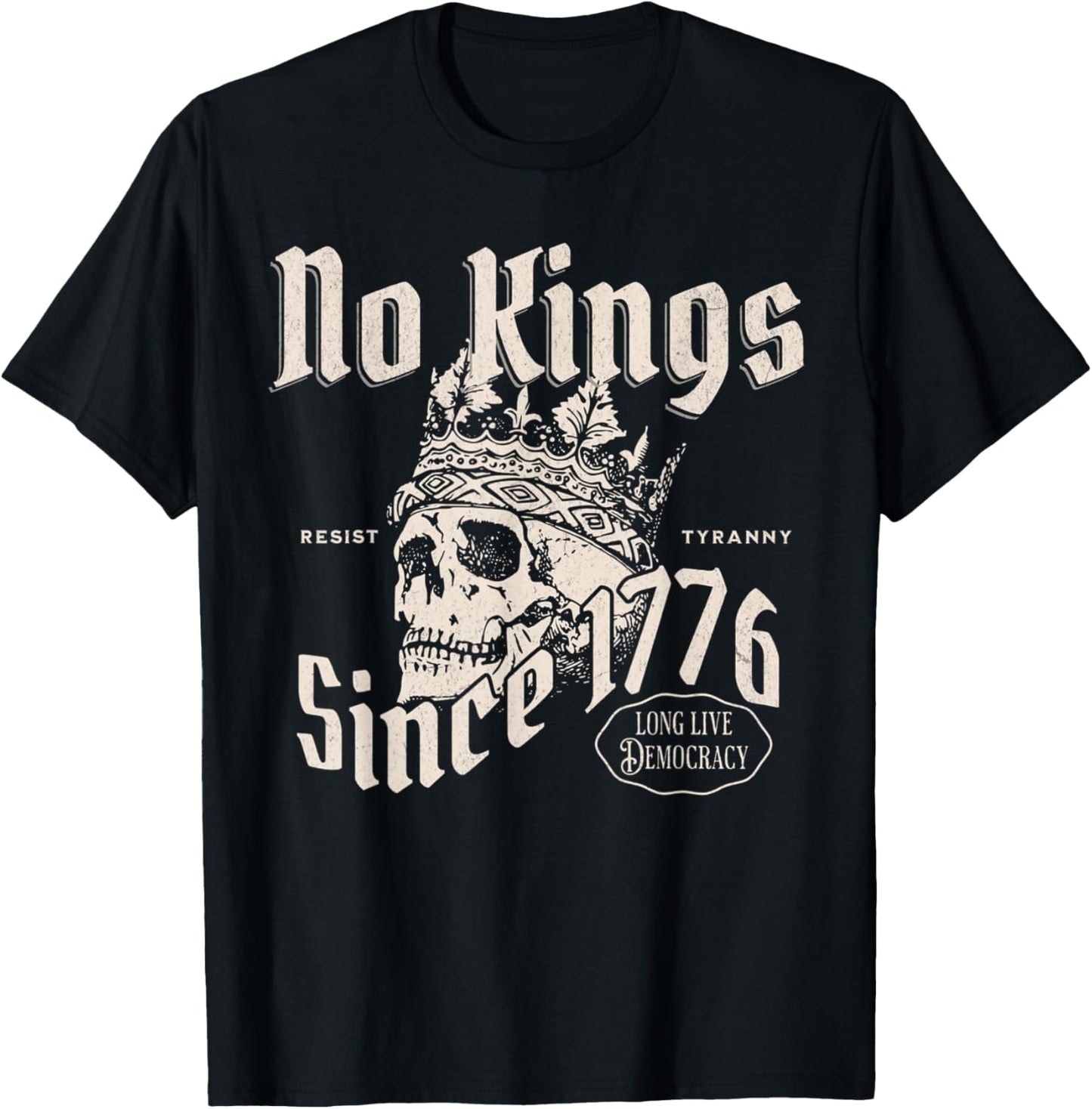 No Kings In America Since 1776 Patriotic 4th Of July Skull T-shirt