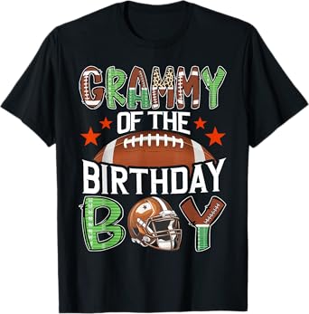 Grammy Of The Birthday Boy Game Day Football T-Shirt