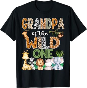Grandpa Of The Wild One 1St Birthday Safari Zoo Jungle T-Shirt