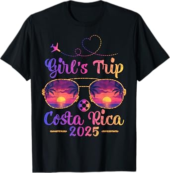 Costa Rica Beach Summer Sunglass Girls Trip 2025 T-Shirt