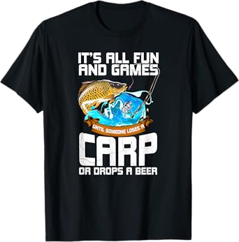 Mens All Fun And Games Until Someone Loses Funny Carp Fishing Men T-Shirt