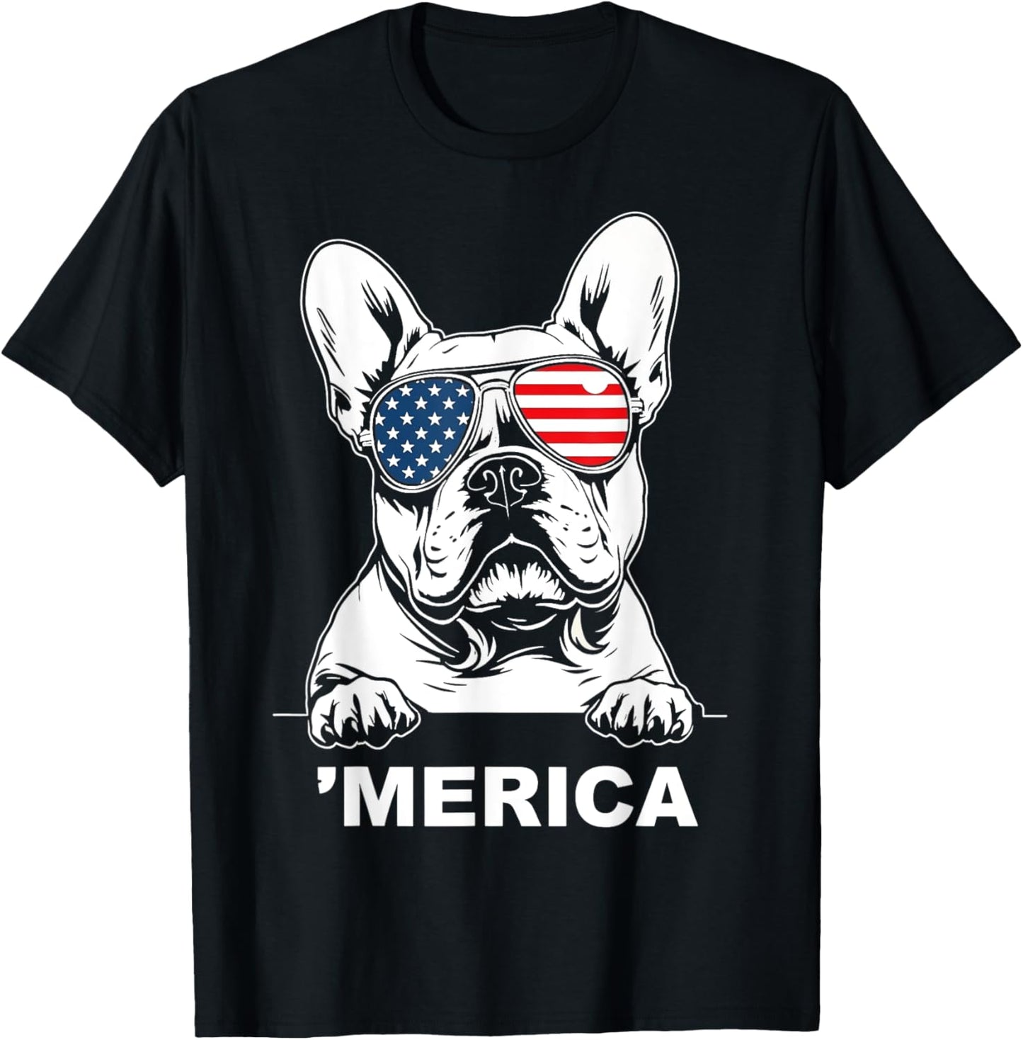 American Flag Merica French Bulldog 4th Of July Kids Women T-shirt