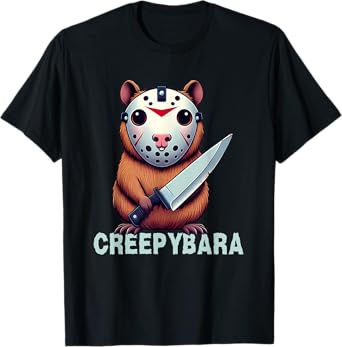 Creepybara Horror Capybara โ Funny Halloween Scary Animal T-Shirt