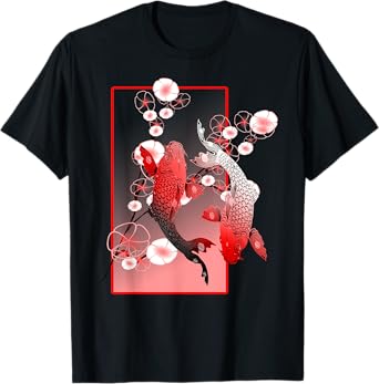 Japanese Koi Carp Nishikigoi Fish Cherry Blossom T-Shirt