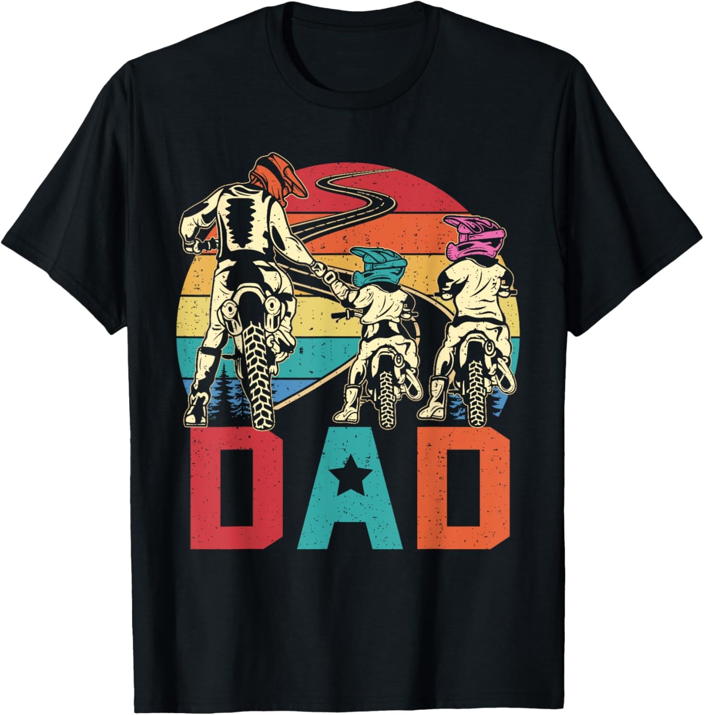 Dirt Bike Dad Motocross Motorcycle Biker Father and Kids T-Shirt