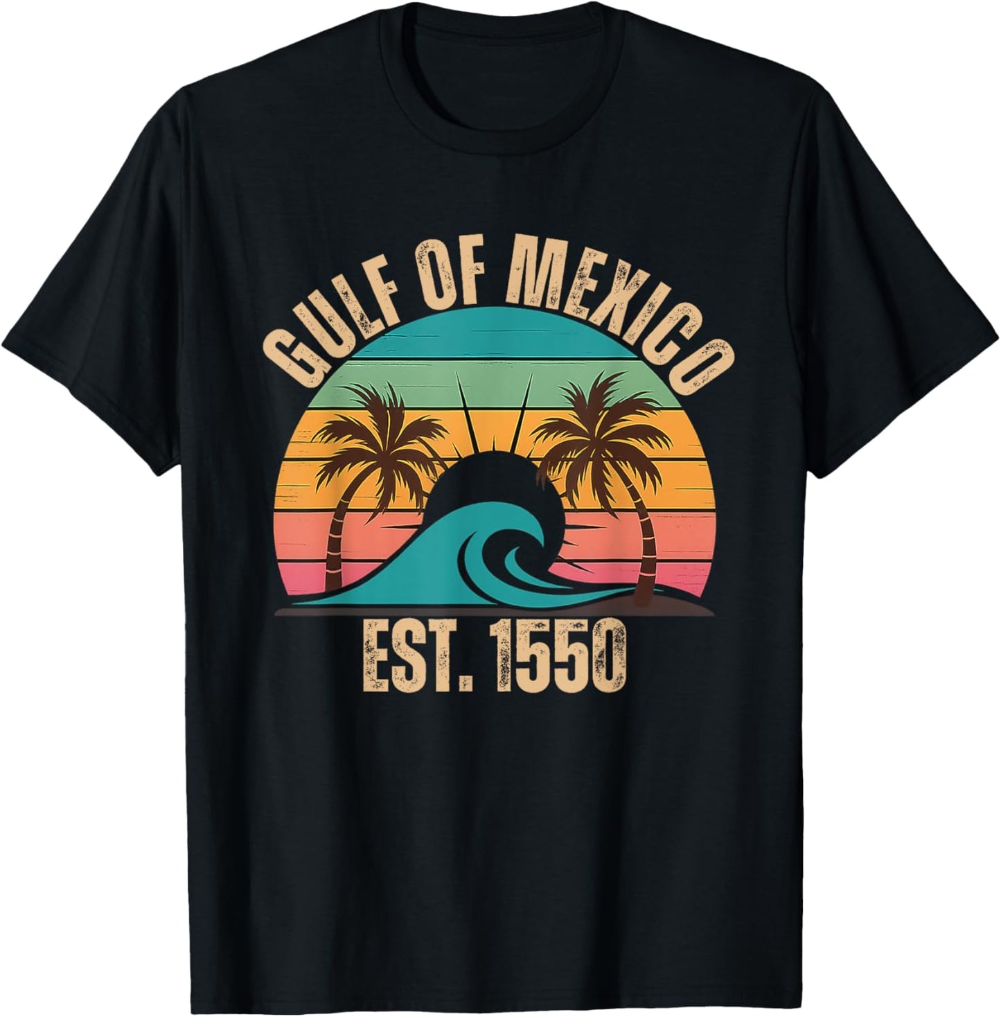 Gulf of Mexico Est 1550 Vintage Ocean and Beach T-Shirt