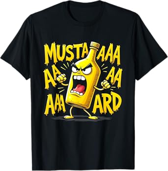 Mustard Bottle Scream Funny Condiment Rap Humor T-Shirt