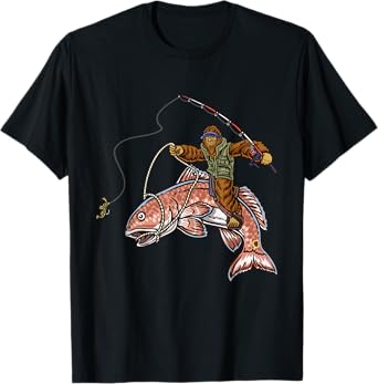 Redfish Fishing Hunting Bigfoot Fishermen T-Shirt