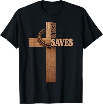 Jesus Saves Cross Subtle Christian Bible Religious Faith God T-Shirt