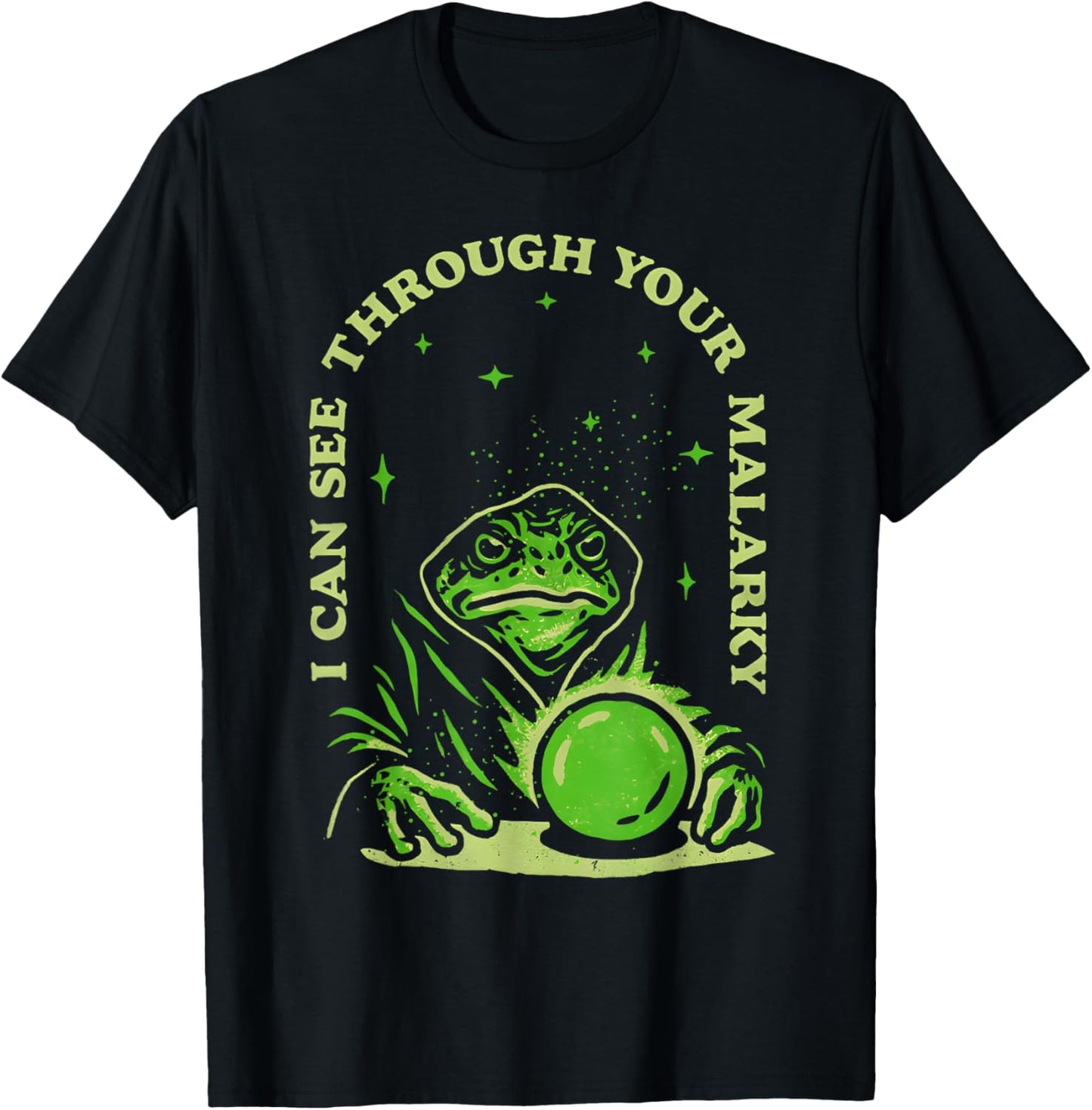I Can See Through Your Malarky Frog Wizard T-Shirt