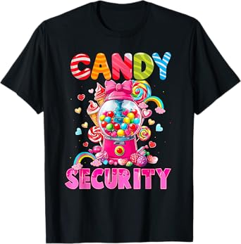 Candy Security Candy Costume Women Candy Land Kids Sweetie T-Shirt