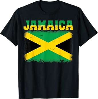 Jamaican Flag Vintage Jamaica Souvenir Love Travel Vacation T-Shirt