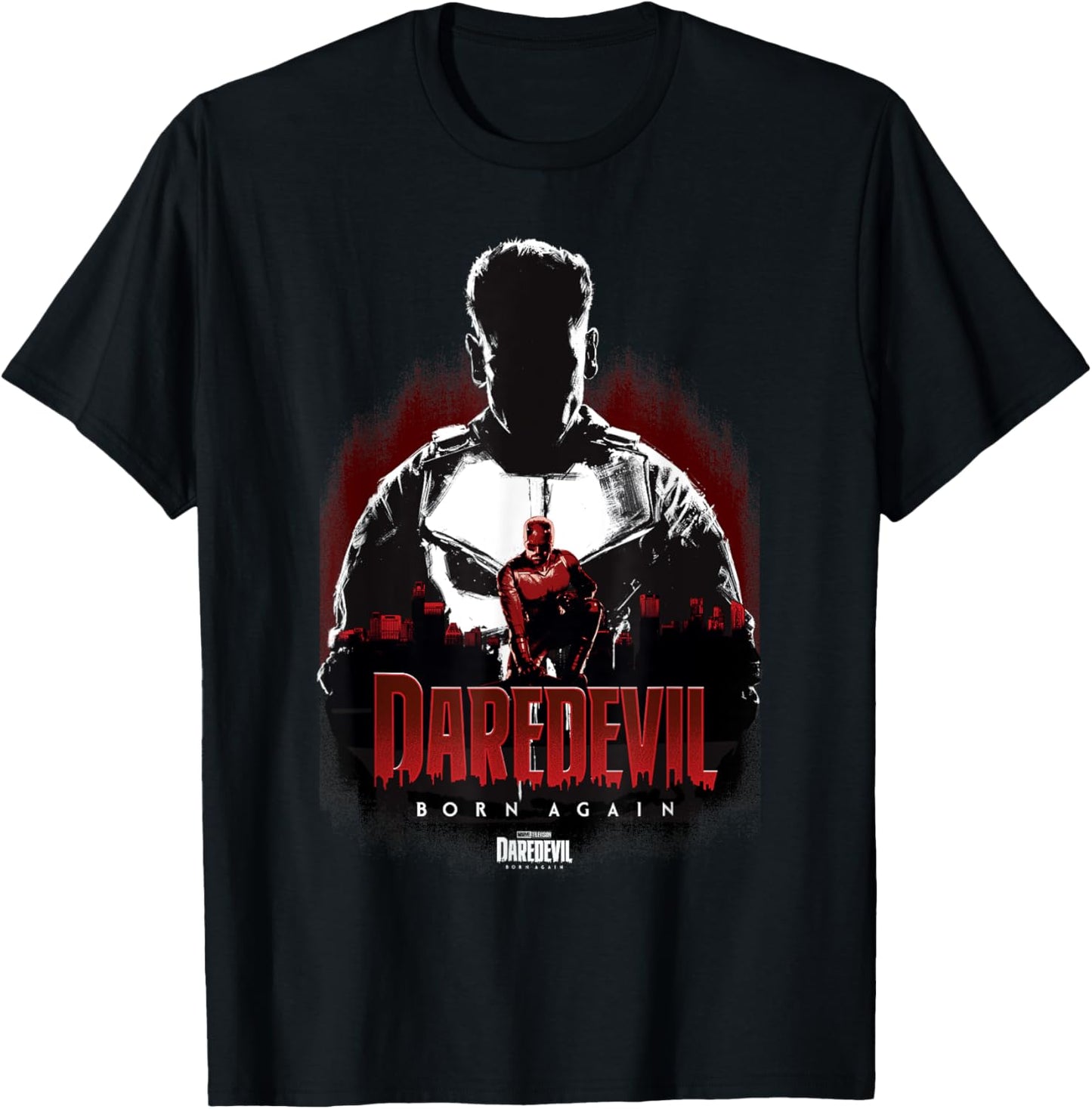 Marvel Daredevil Born Again Punisher Lurking Over The City T-Shirt